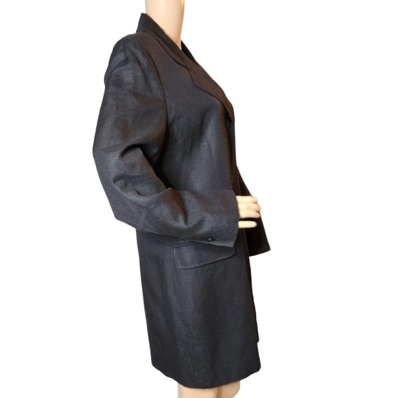 Focus 2000 linen rayon black long blazer.  Women's size 8. - Picture 11 of 15